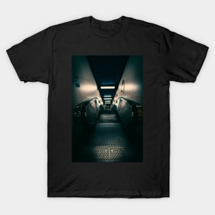 Dark Liminal Subway Escalator Photograph T-Shirt